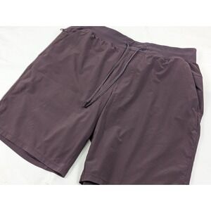 Lululemon Gym Athletic Shorts Mens LG Purple 32x9 The Short Lined Zip Stretch